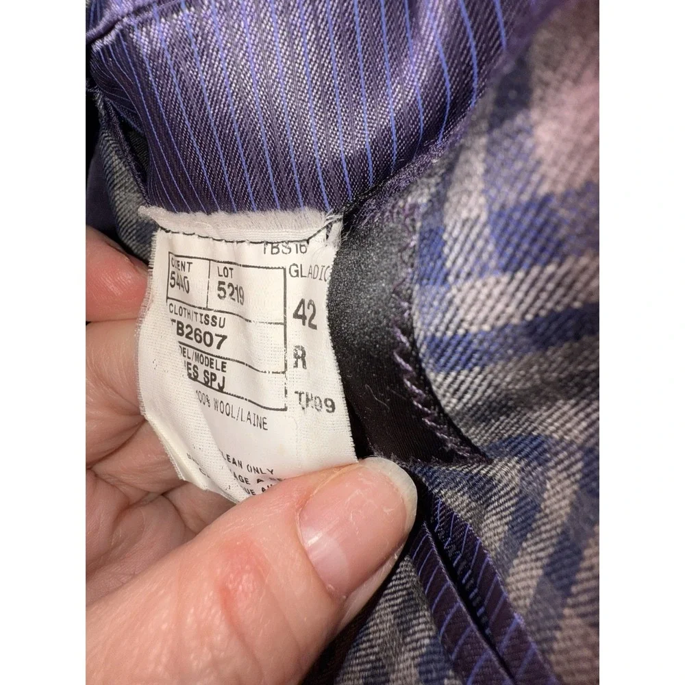 Ted Baker London Endurance Jacket Blazer Wool Laine‎ Grey purple Plaid 42R H14